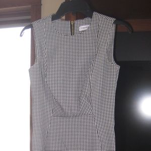Like-new Plaid Sleeveless Crew Neck Jacquard Pencil Dress